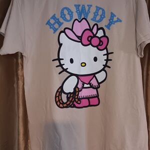 Hello Kitty Howdy Women'sT-Shirt - Pink and Cream